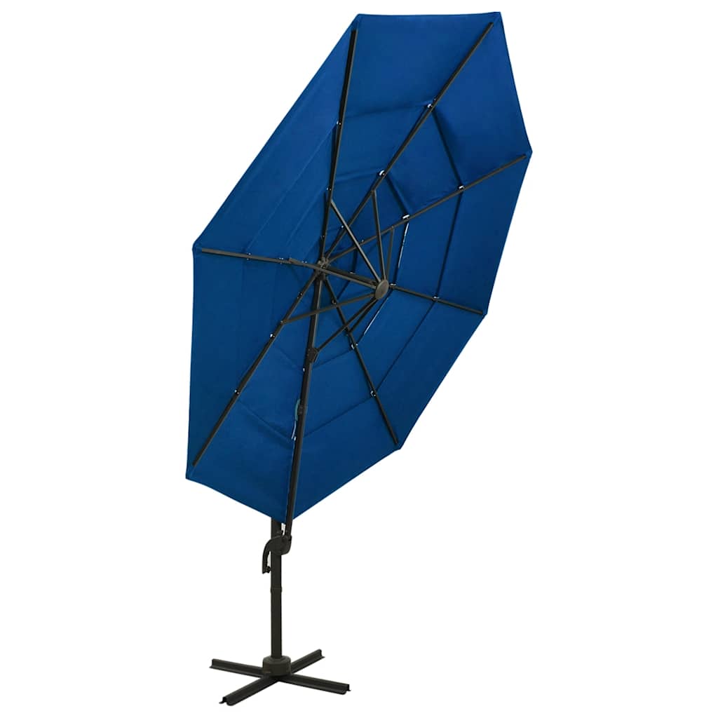 Ombrellone da Giardino 4 Livelli Palo in Alluminio Azzurro 3x3m | homemem39