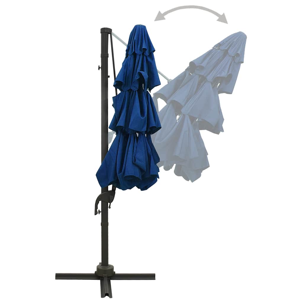 Ombrellone da Giardino 4 Livelli Palo in Alluminio Azzurro 3x3m | homemem39
