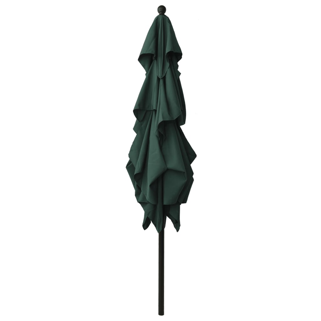 Ombrellone a 3 Livelli con Palo in Alluminio Verde 2,5x2,5 m | homemem39