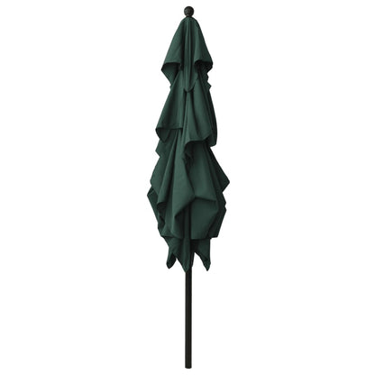 Ombrellone a 3 Livelli con Palo in Alluminio Verde 2,5x2,5 m | homemem39