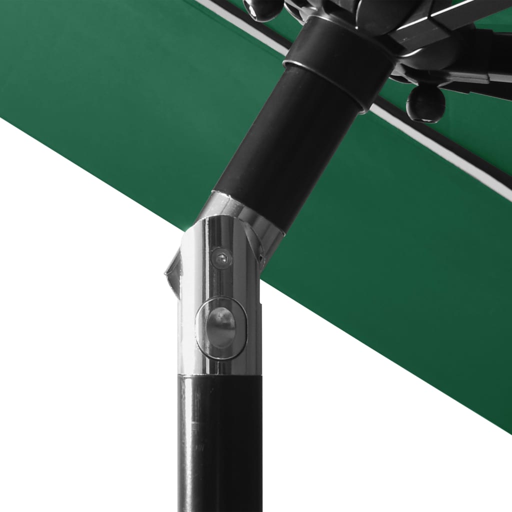 Ombrellone a 3 Livelli con Palo in Alluminio Verde 3 m | homemem39