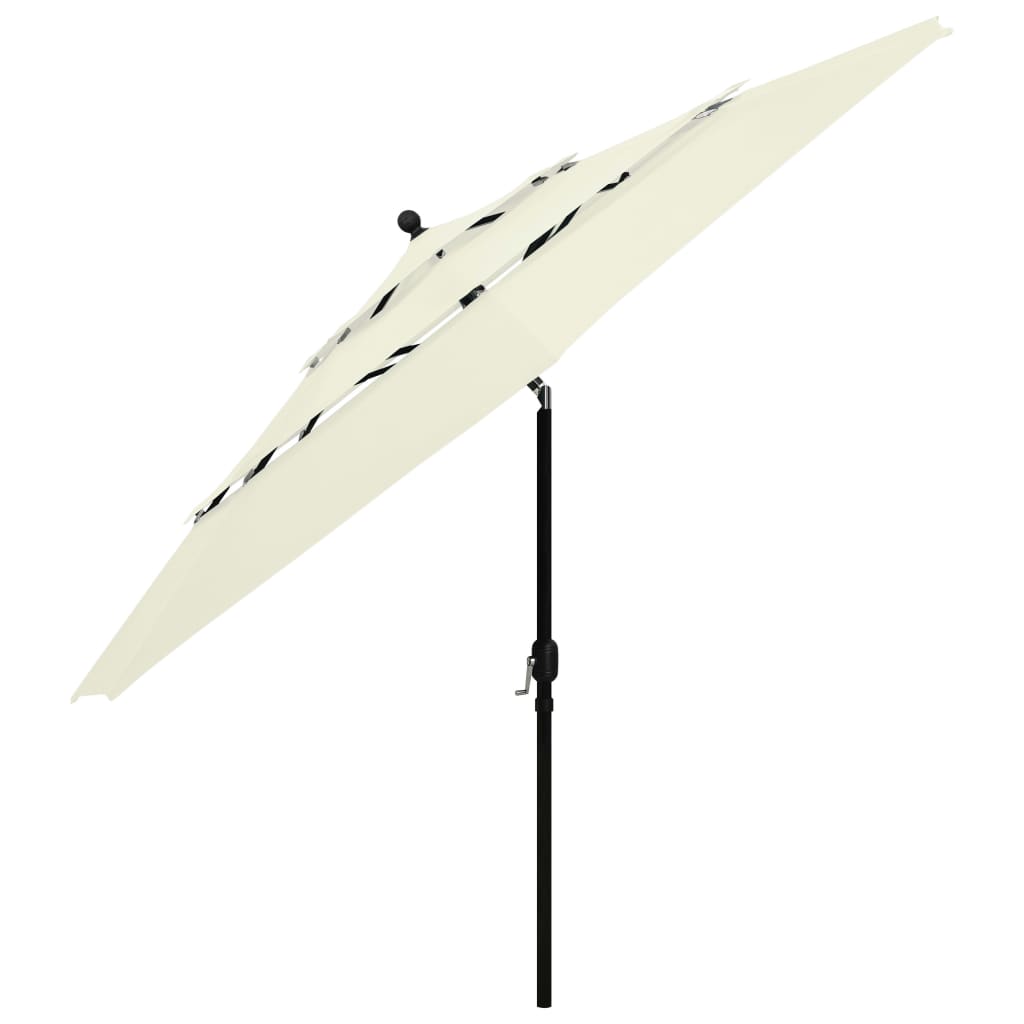 Ombrellone a 3 Livelli con Palo in Alluminio Sabbia 3,5 m | homemem39