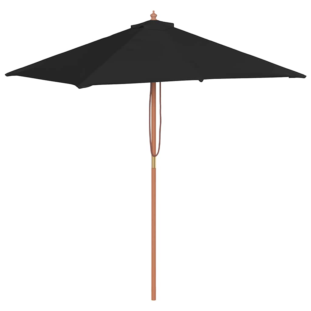 Ombrellone da Giardino con Palo in Legno 150x200 cm Nero | homemem39