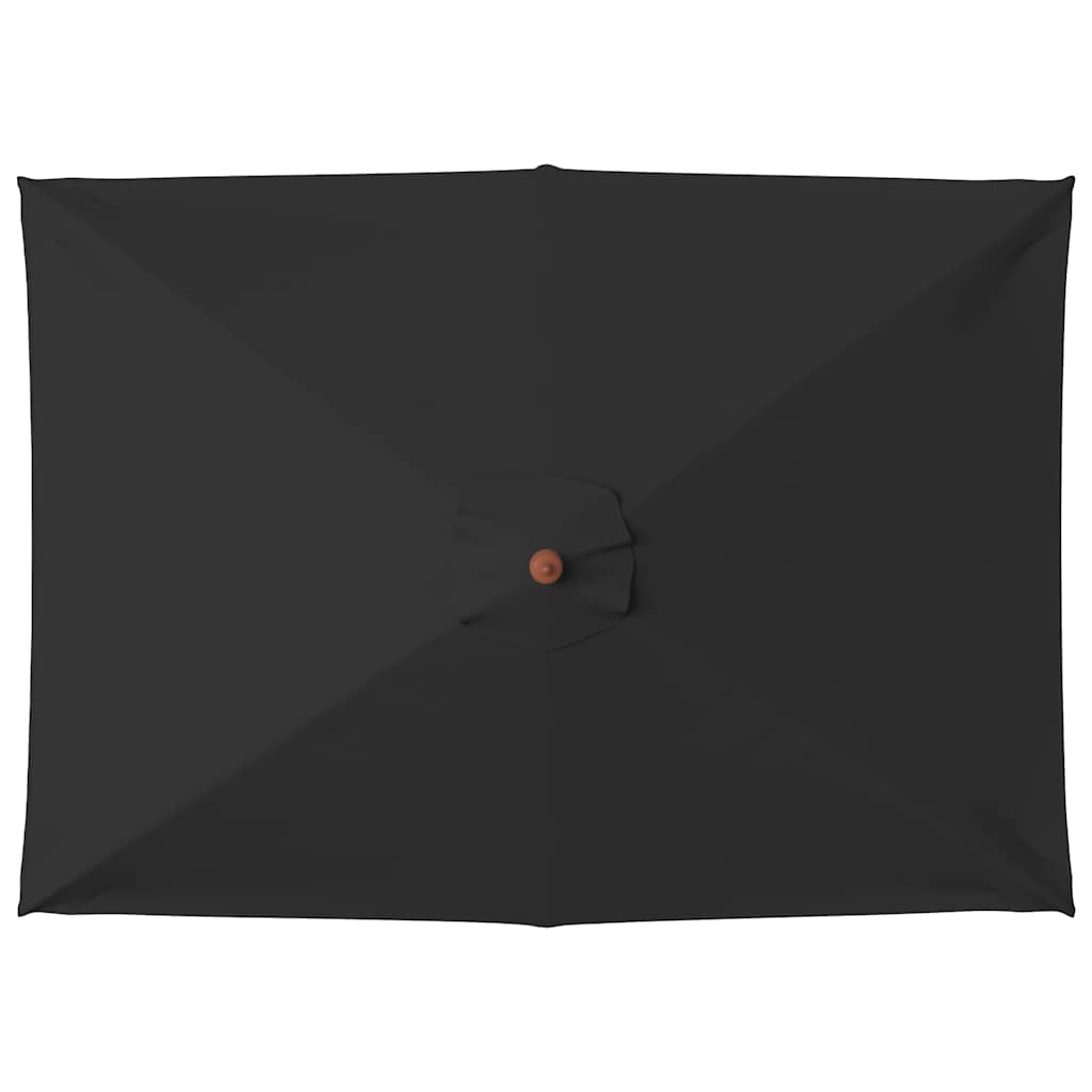 Ombrellone da Giardino con Palo in Legno 150x200 cm Nero