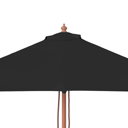 Ombrellone da Giardino con Palo in Legno 150x200 cm Nero | homemem39
