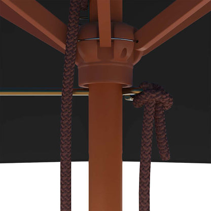 Ombrellone da Giardino con Palo in Legno 150x200 cm Nero | homemem39