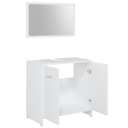 Set Mobili da Bagno 4 pz Bianco in Legno Multistrato | homemem39