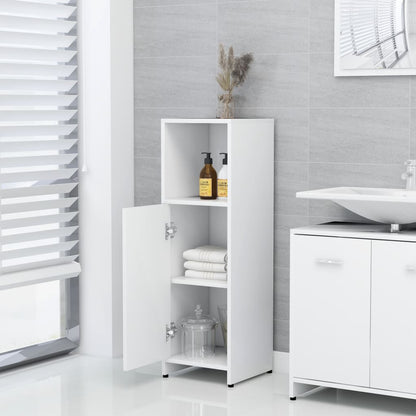 Set Mobili da Bagno 4 pz Bianco in Legno Multistrato | homemem39