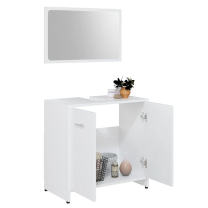 Set Mobili da Bagno 3 pz Bianco in Truciolato | homemem39