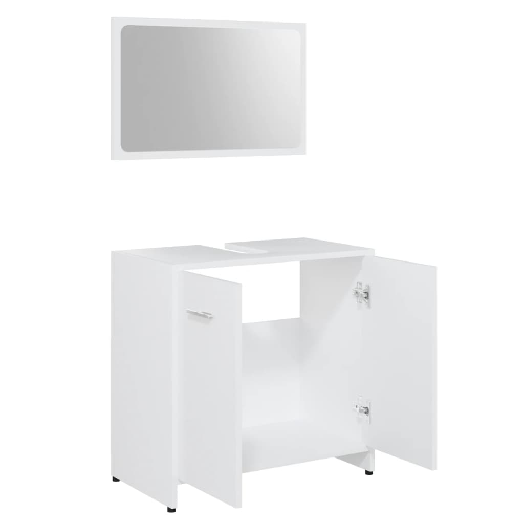 Set Mobili da Bagno 3 pz Bianco in Truciolato | homemem39