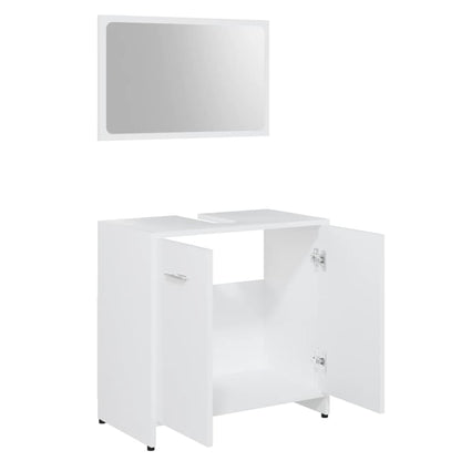 Set Mobili da Bagno 3 pz Bianco in Truciolato | homemem39