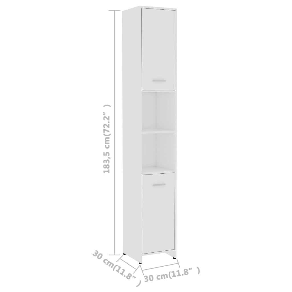 Set Mobili da Bagno 3 pz Bianco in Truciolato | homemem39