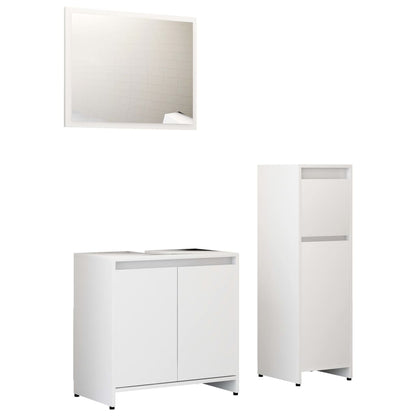 Set Mobili da Bagno 3 pz Bianco in Truciolato | homemem39