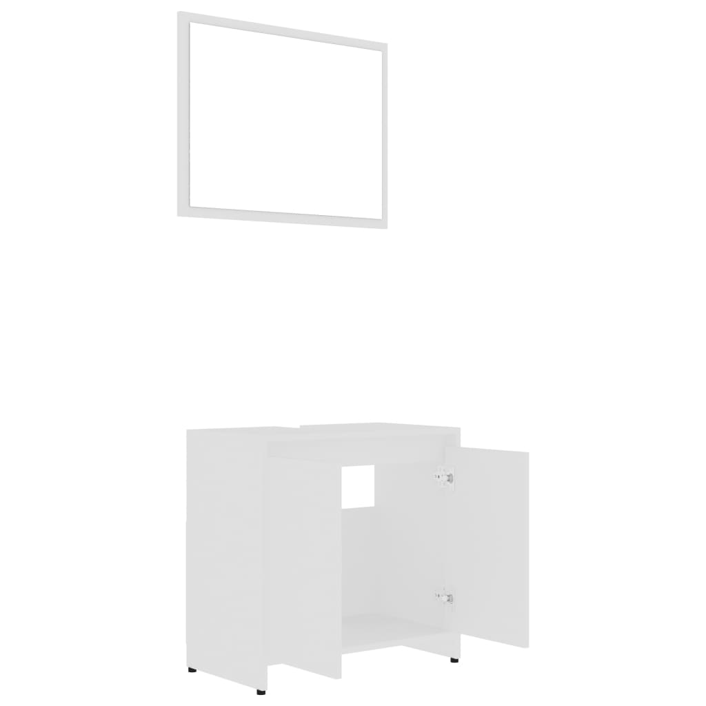 Set Mobili da Bagno 3 pz Bianco in Truciolato | homemem39