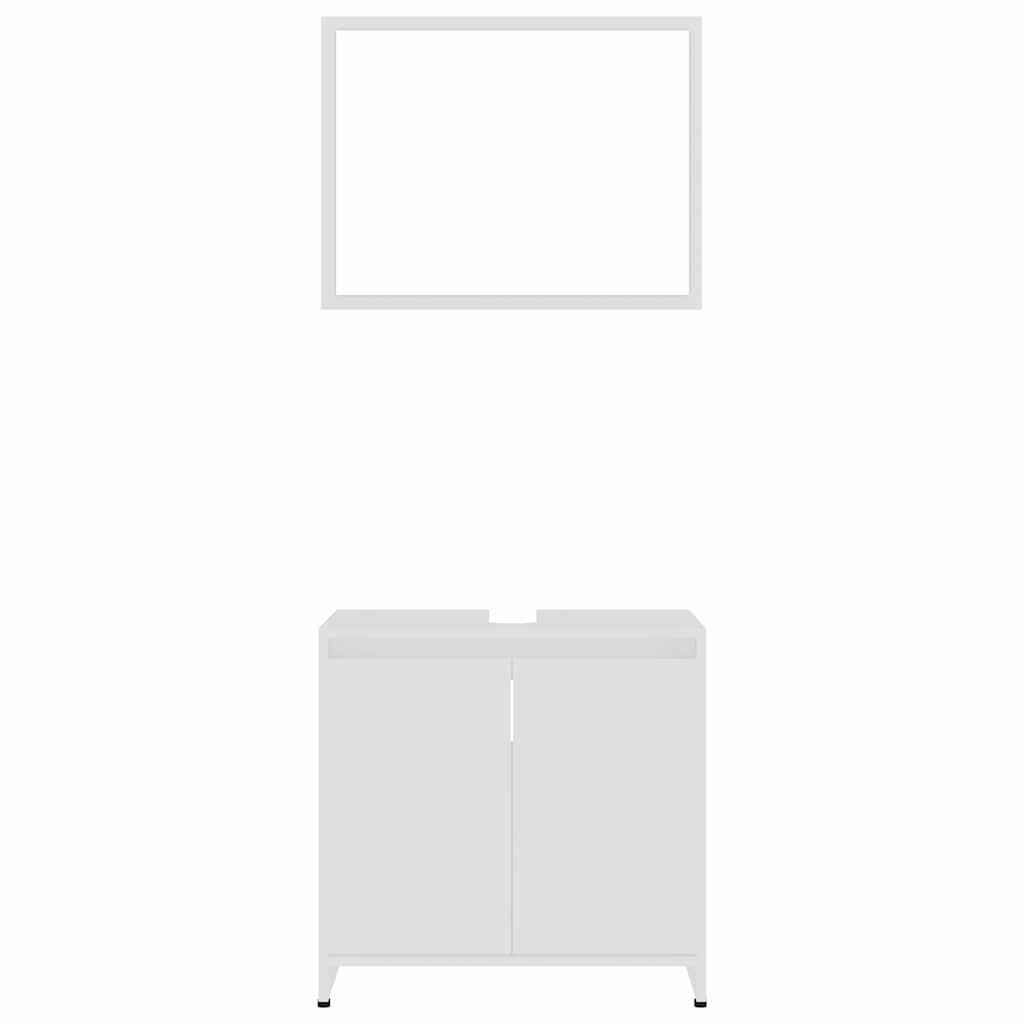 Set Mobili da Bagno 3 pz Bianco in Truciolato