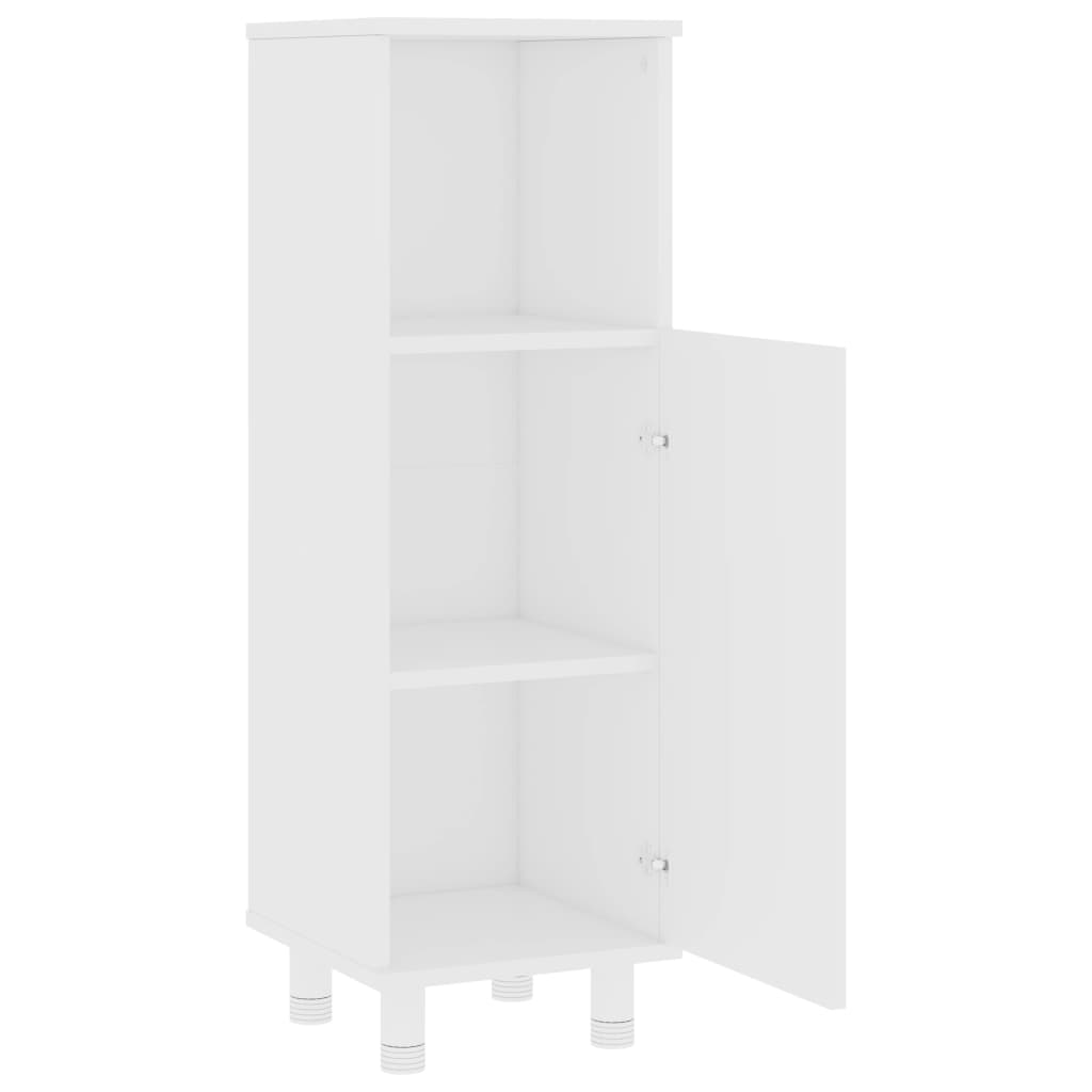 Set Mobili da Bagno 3 pz Bianco in Truciolato