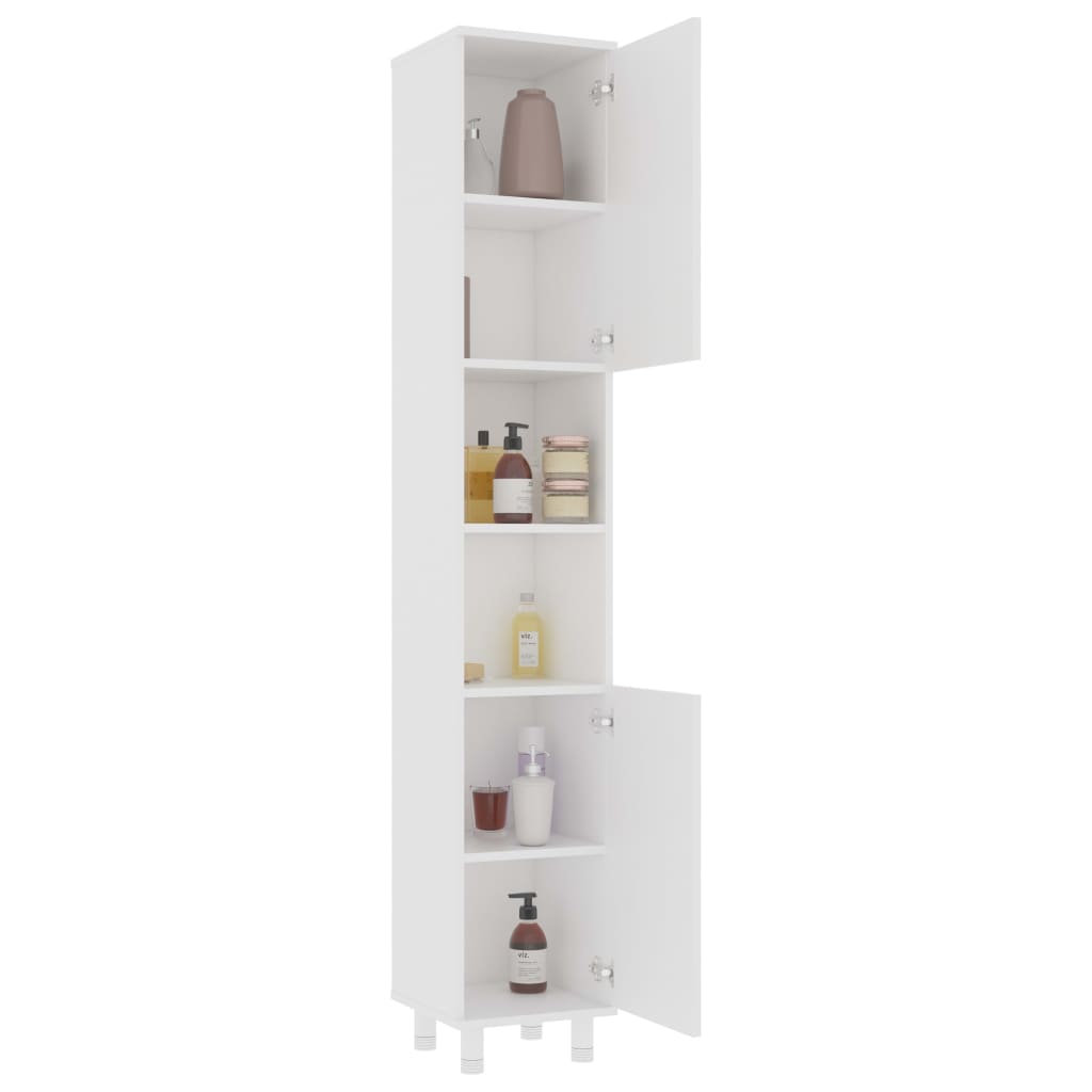 Set Mobili da Bagno 3 pz Bianco in Truciolato
