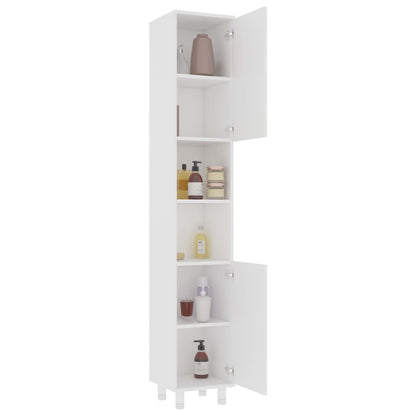 Set Mobili da Bagno 3 pz Bianco in Truciolato