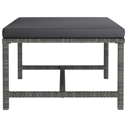 Poggiapiedi Modulare con Cuscino in Polyrattan Grigio - homemem39