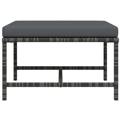 Poggiapiedi Modulare con Cuscino in Polyrattan Grigio - homemem39