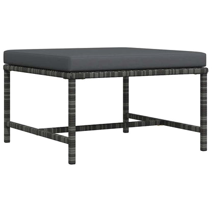 Poggiapiedi Modulare con Cuscino in Polyrattan Grigio - homemem39