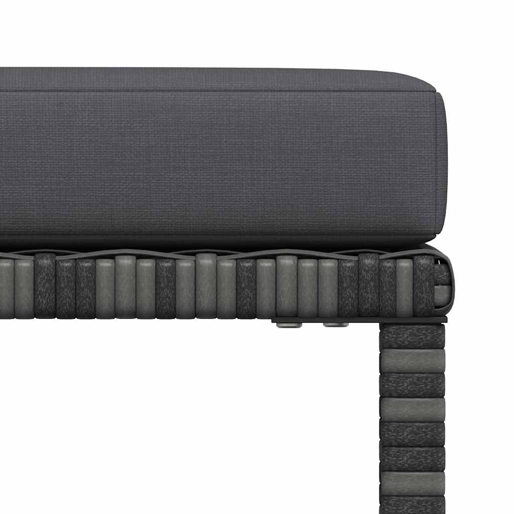 Poggiapiedi Modulare con Cuscino in Polyrattan Grigio - homemem39