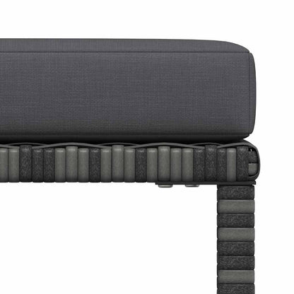 Poggiapiedi Modulare con Cuscino in Polyrattan Grigio - homemem39