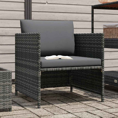 Divano da Giardino con Cuscini Grigio in Polyrattan | homemem39