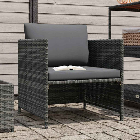 Divano da Giardino con Cuscini Grigio in Polyrattan | homemem39