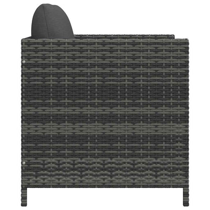 Divano da Giardino con Cuscini Grigio in Polyrattan | homemem39