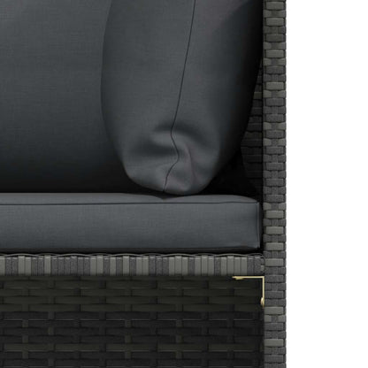 Divano da Giardino con Cuscini Grigio in Polyrattan - homemem39