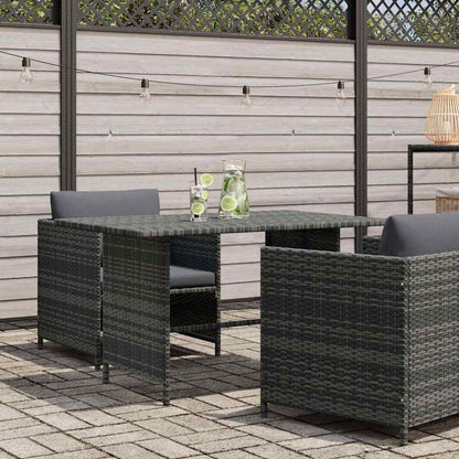 Tavolo da Pranzo da Giardino Grigio 110x70x65 cm in Polyrattan