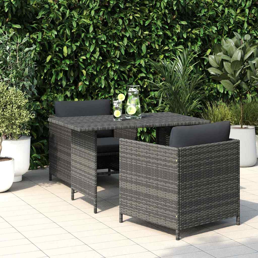 Tavolo da Pranzo da Giardino Grigio 110x70x65 cm in Polyrattan
