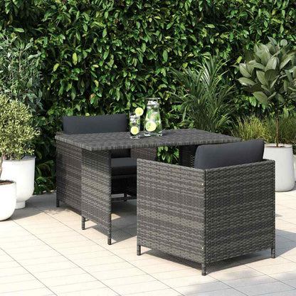Tavolo da Pranzo da Giardino Grigio 110x70x65 cm in Polyrattan