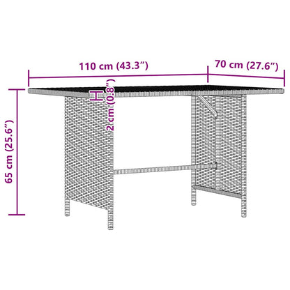 Tavolo da Pranzo da Giardino Grigio 110x70x65 cm in Polyrattan