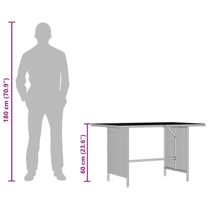 Tavolo da Pranzo da Giardino Grigio 110x70x65 cm in Polyrattan - homemem39