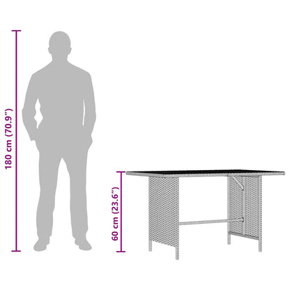 Tavolo da Pranzo da Giardino Grigio 110x70x65 cm in Polyrattan