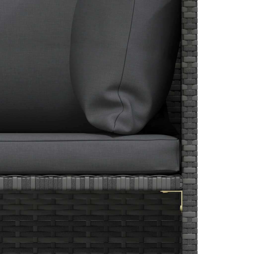 Divano da Giardino a 3 Posti con Cuscini in Polyrattan Grigio - homemem39