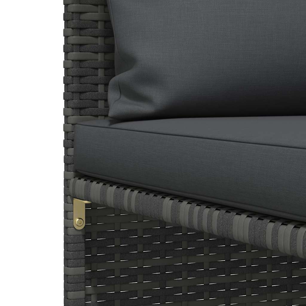 Set Divani da Giardino 3 pz con Cuscini Grigio in Polyrattan | homemem39