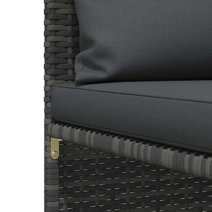 Set Divani da Giardino 3 pz con Cuscini Grigio in Polyrattan | homemem39