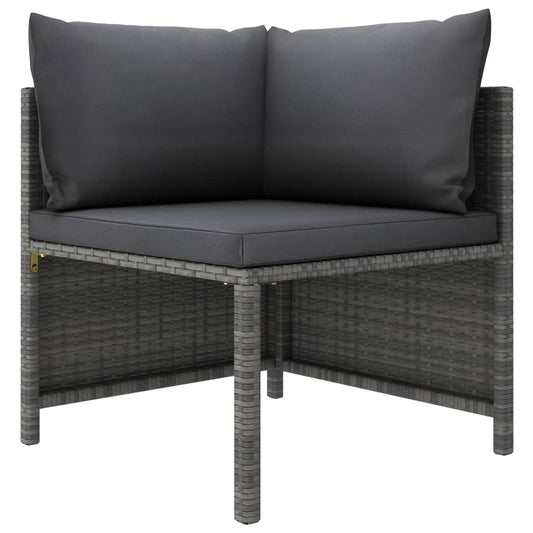 Set Divani da Giardino 4 pz con Cuscini in Polyrattan Grigio - homemem39