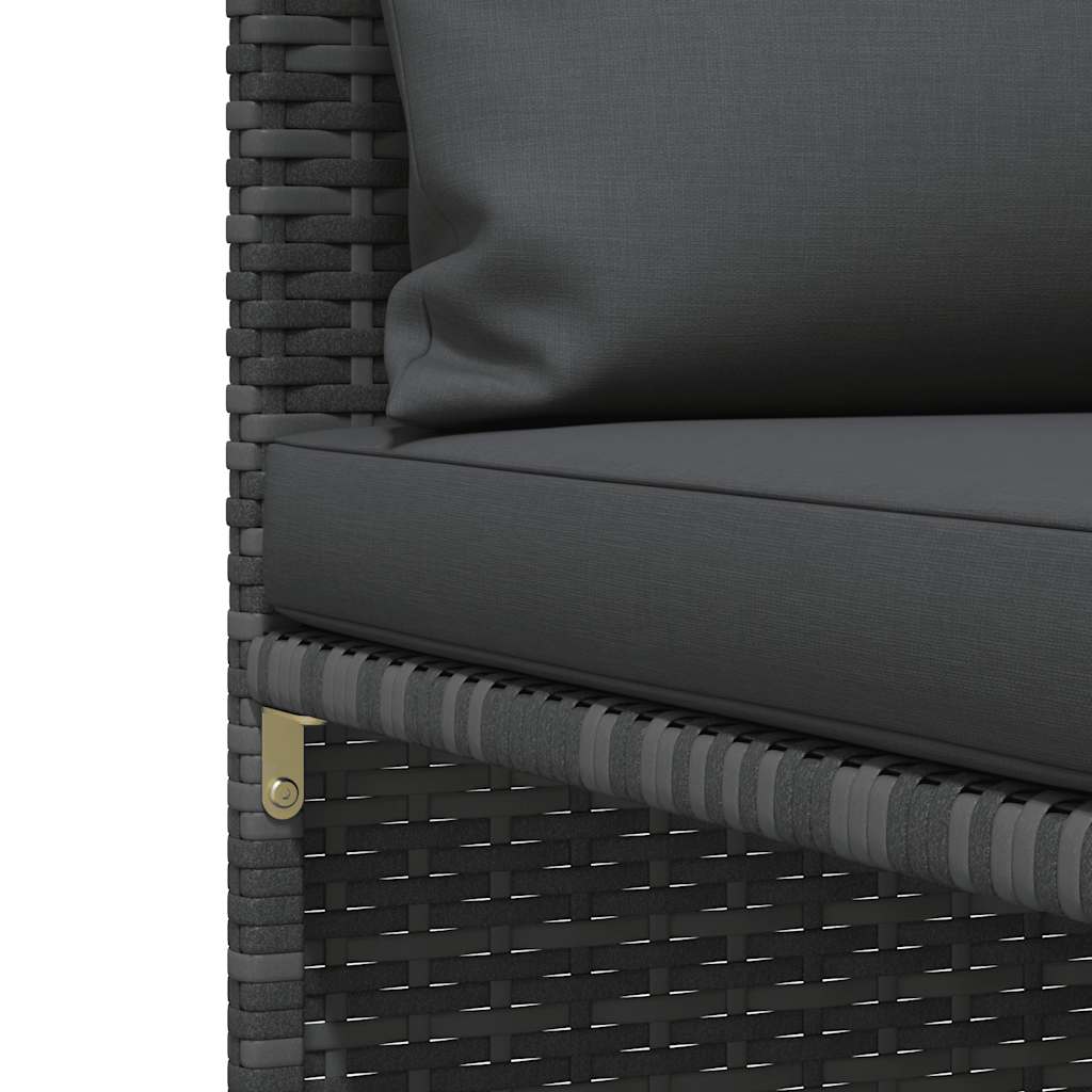 Set Divani da Giardino 4 pz con Cuscini in Polyrattan Grigio | homemem39