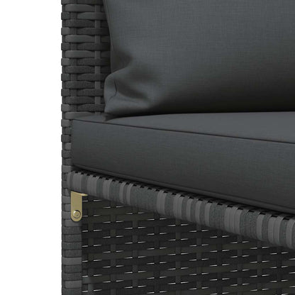 Set Divani da Giardino 4 pz con Cuscini in Polyrattan Grigio | homemem39