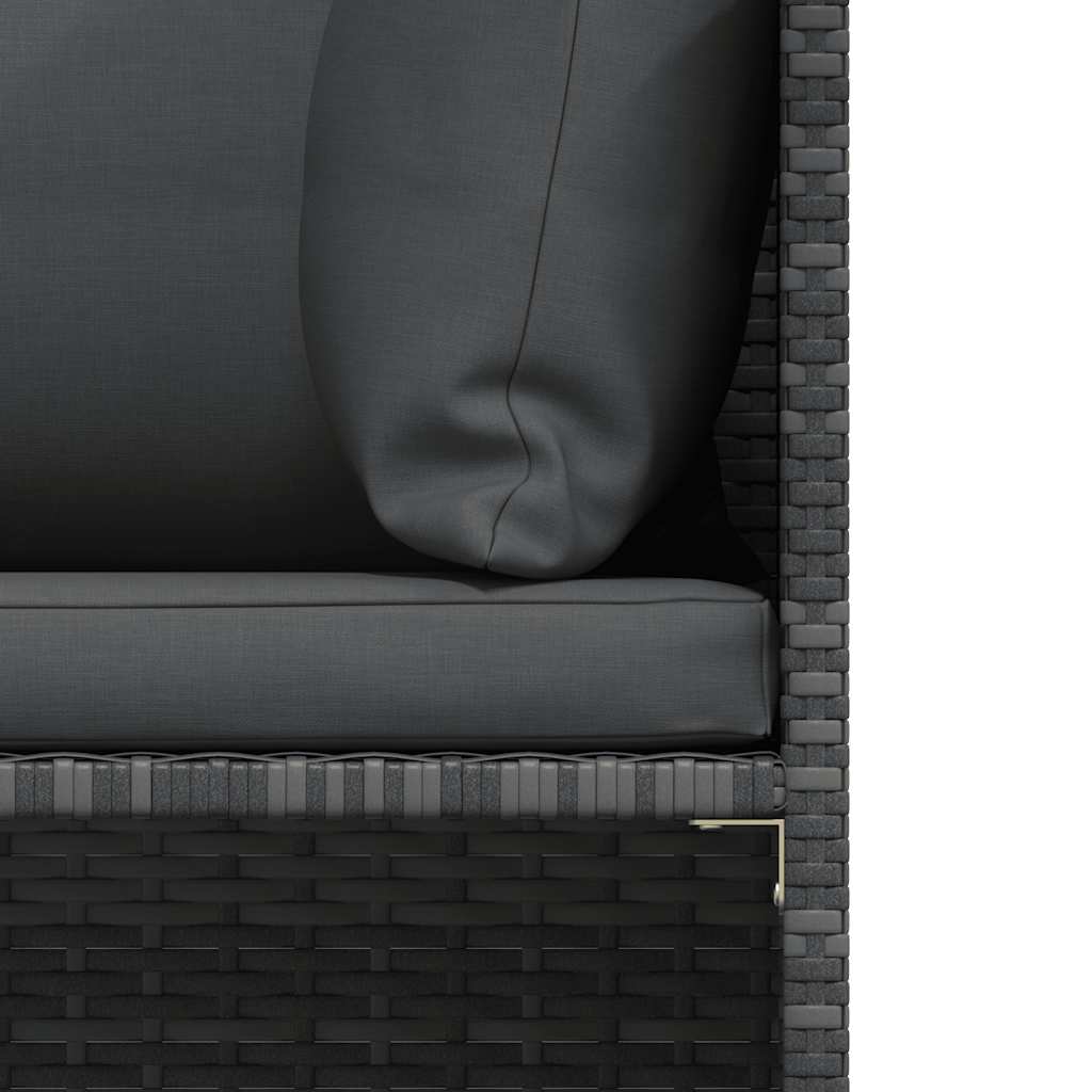Set Divani da Giardino 3 pz con Cuscini in Polyrattan Grigio | homemem39