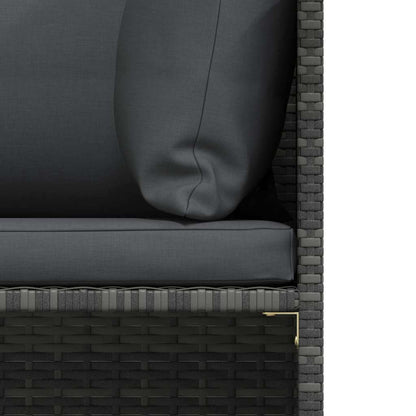 Set Divani da Giardino 3 pz con Cuscini in Polyrattan Grigio