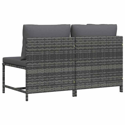 Set Divani da Giardino 2 pz con Cuscini in Polyrattan Grigio - homemem39