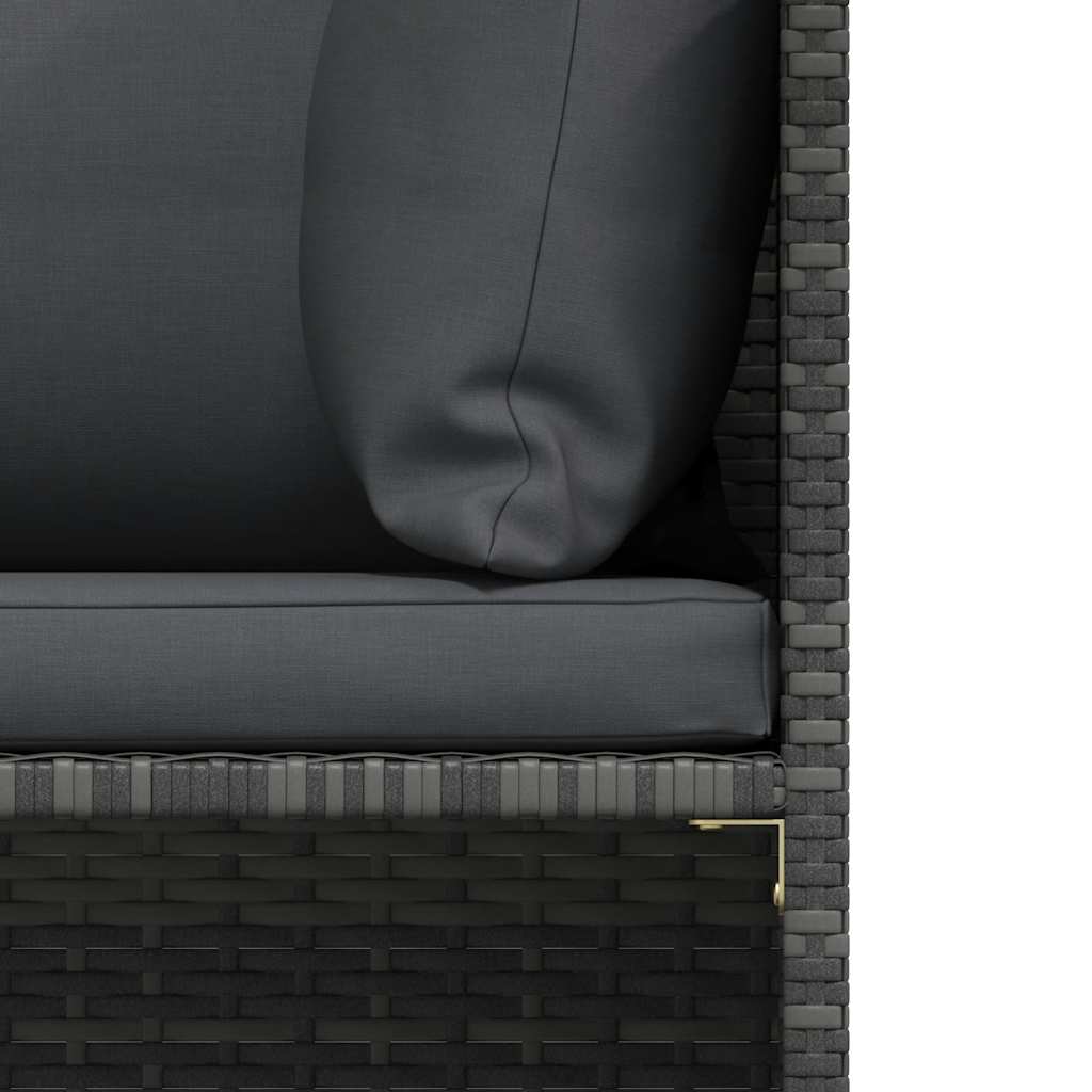 Set Divani da Giardino 2 pz con Cuscini in Polyrattan Grigio - homemem39