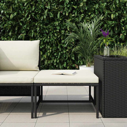 Poggiapiedi Modulare con Cuscino in Polyrattan Nero - homemem39