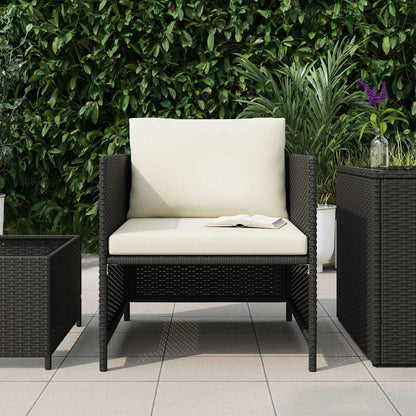 Poltrona da Giardino con Cuscini in Polyrattan Nero | homemem39