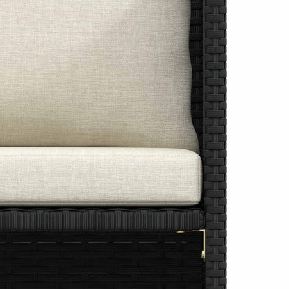 Poltrona da Giardino con Cuscini in Polyrattan Nero - homemem39